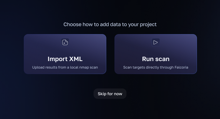 Choose how to add data screen