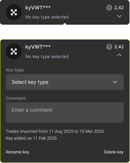 API key mobile expanded card