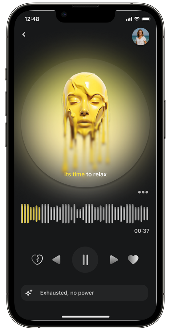 Relax audio mobile interface