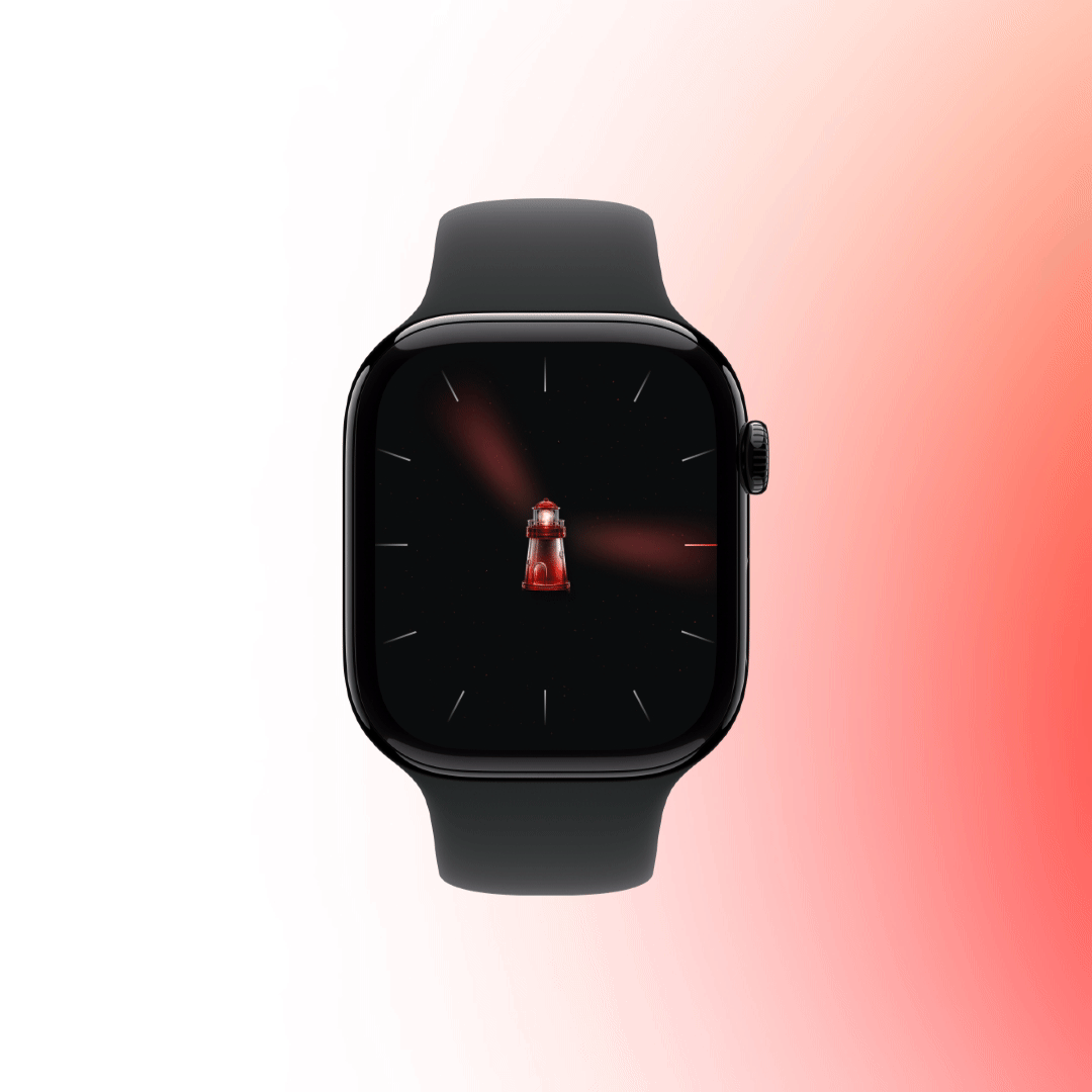 Apple Watch interface animation with a lighthouse